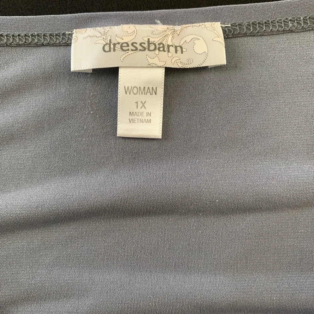 Dress barn  Slate Blue gray Draped Cowl Neck Sleeveless blouse - Picture 2 of 8